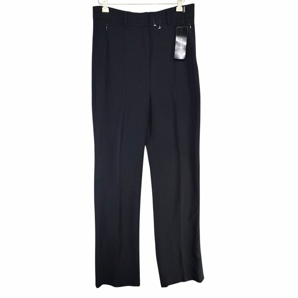Akris Flore Navy Wool Stretch Tailored Trousers Womens 6 Quiet‎ Luxury NWT $995